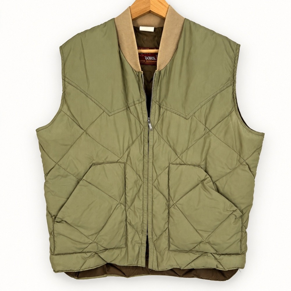 Vintage Walls Mens Large Vest Blizzard Pruf Down Quilted Western Puffer USA Gorp